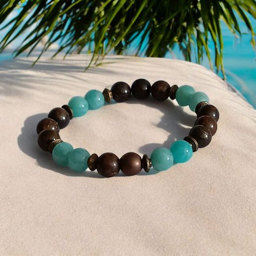 Bracelet en Amazonite & Bronzite – Équilibre & Sérénité intérieure
