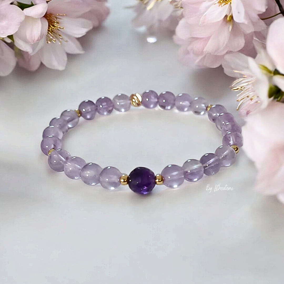 Bracelet Femme - Améthyste – Sérénité & Intuition | Pierres Naturelles - Fait Main Lithostone Creations