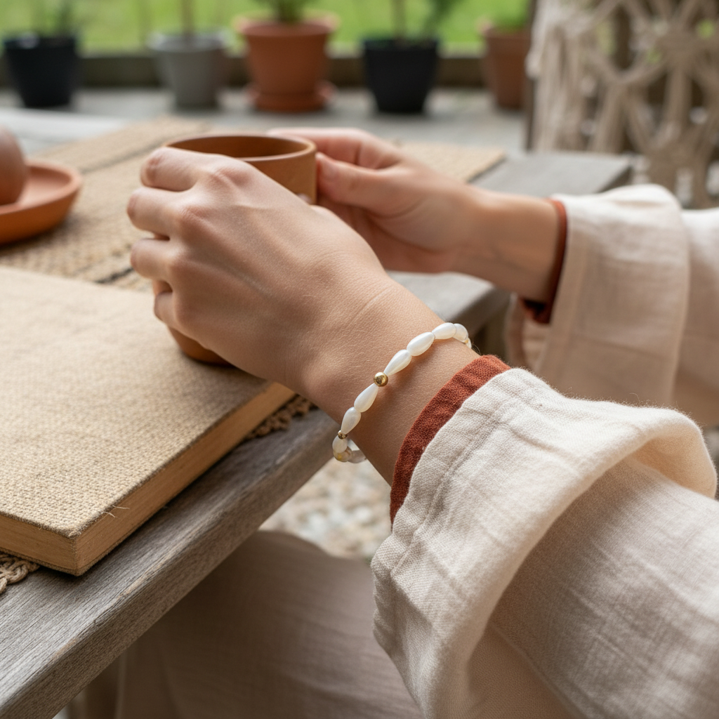 Boho chic avec bracelet nacre
