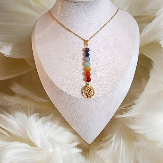 Collier 7 Chakras Femme – Équilibre & Harmonie | Pierres Naturelles Fait Main Lithostone Creations