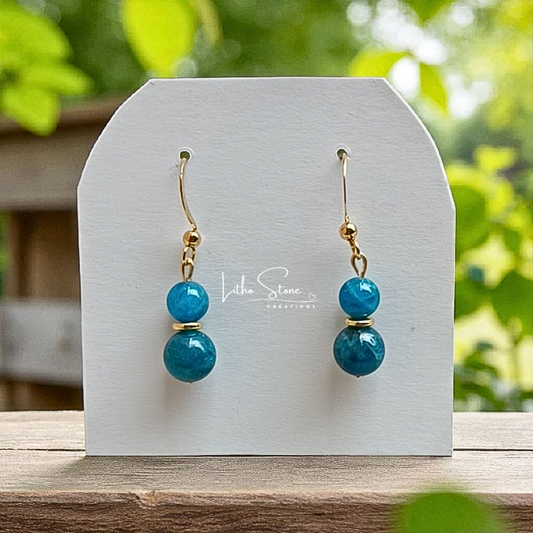 Boucles d'oreilles. Pierres Naturelles Apatite Lithostone Creations