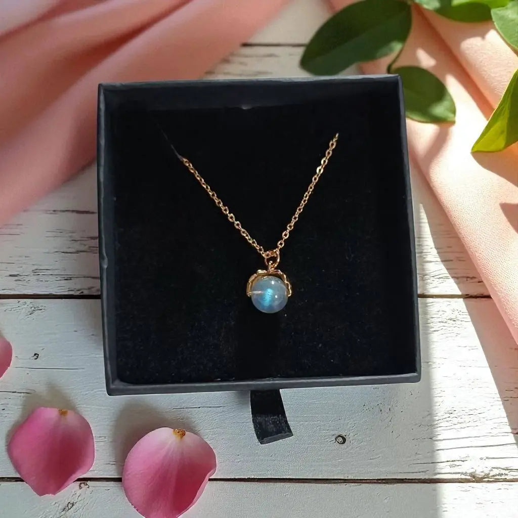 Collier Femme - Labradorite – Intuition & Protection | Chaîne Plaqué Or 14K - Fait Main Lithostone Creations