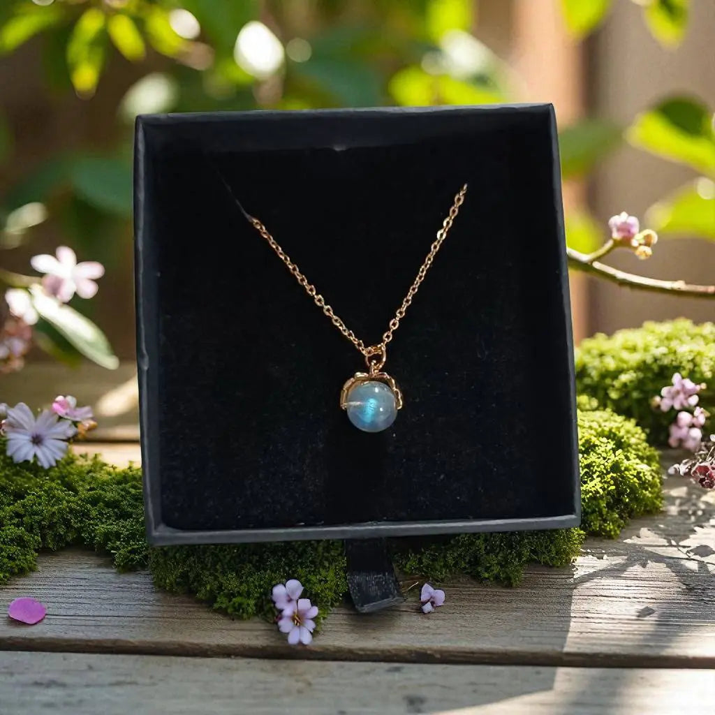 Collier Femme - Labradorite – Intuition & Protection | Chaîne Plaqué Or 14K - Fait Main Lithostone Creations