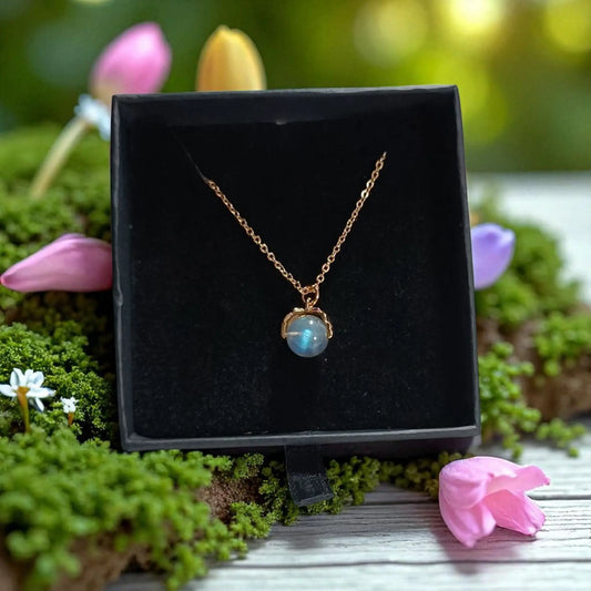 Collier Femme - Labradorite – Intuition & Protection | Chaîne Plaqué Or 14K - Fait Main Lithostone Creations