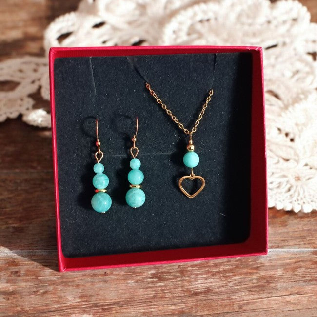 Amazonite.  Pierres Naturelles. Collier fait à la main. Cadeaux. Bijoux Créateur. . Lithothérapie.