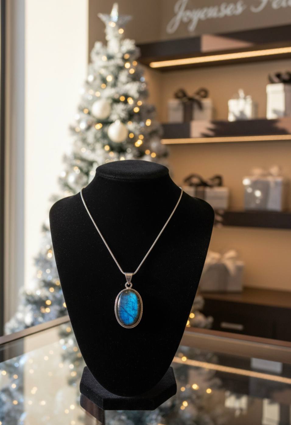 Collier en Labradorite Naturelle – Élégance & Protection Douce