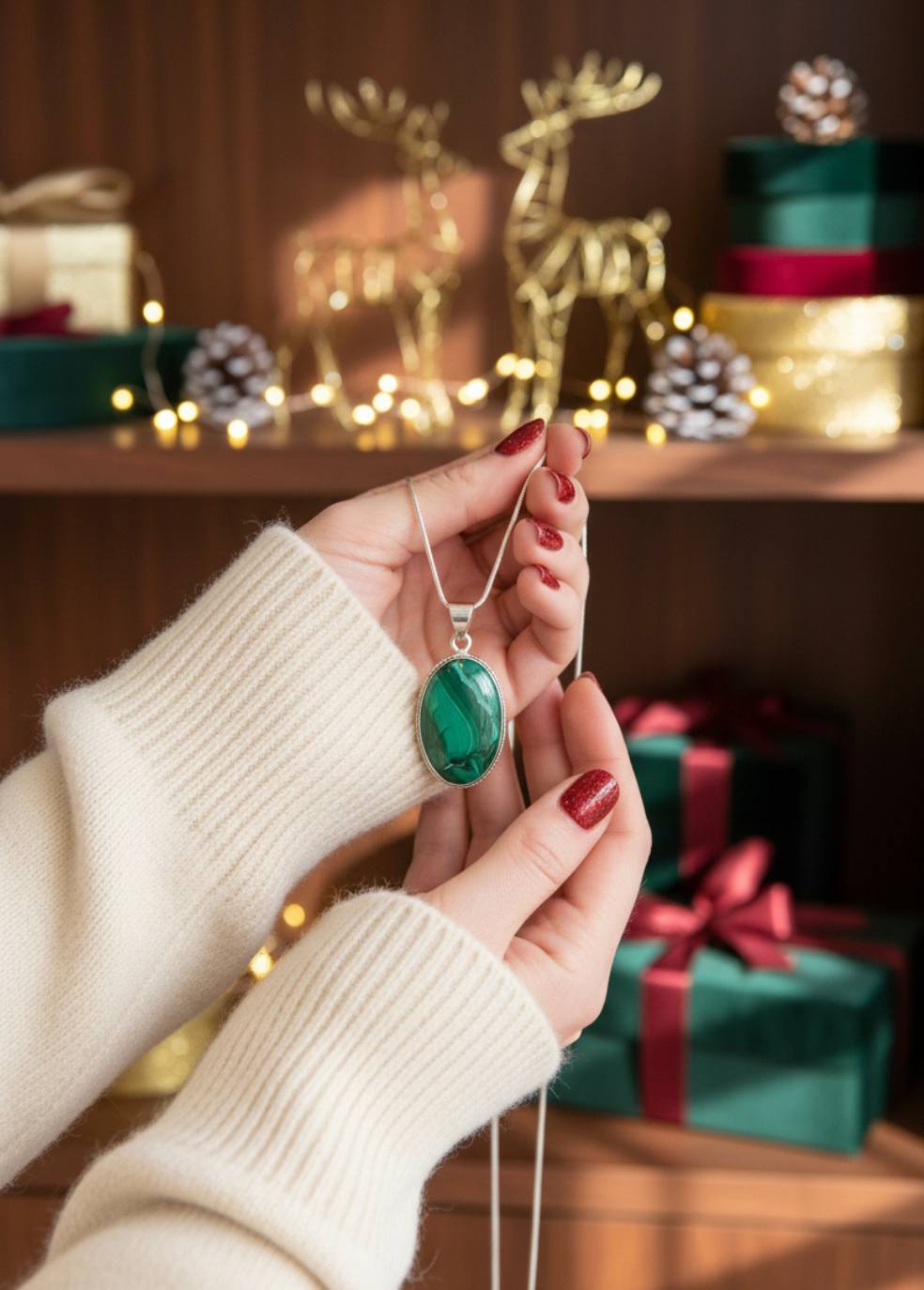 Collier en Malachite – Élégance Naturelle & Force Intérieure