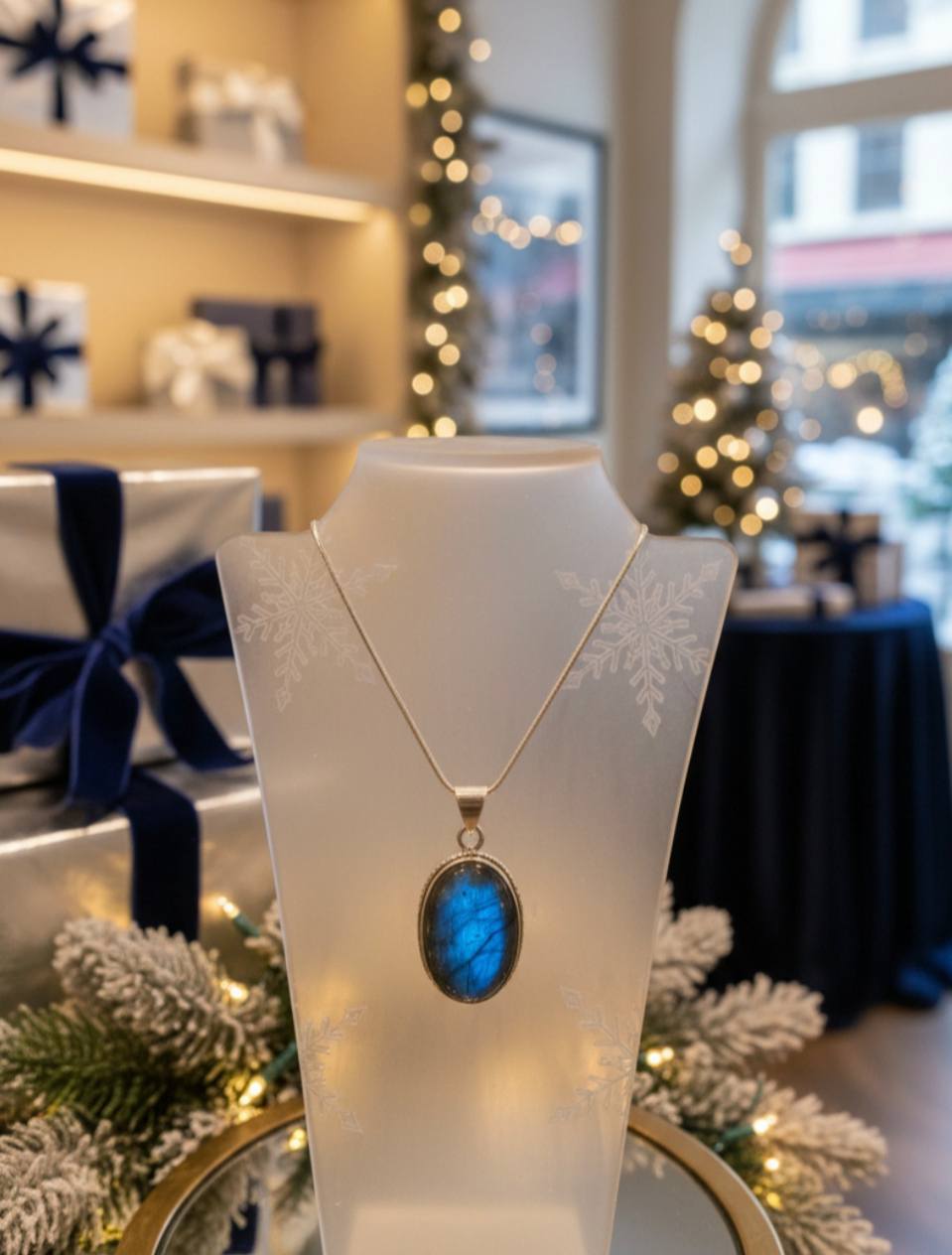 Collier en Labradorite Naturelle – Élégance & Protection Douce