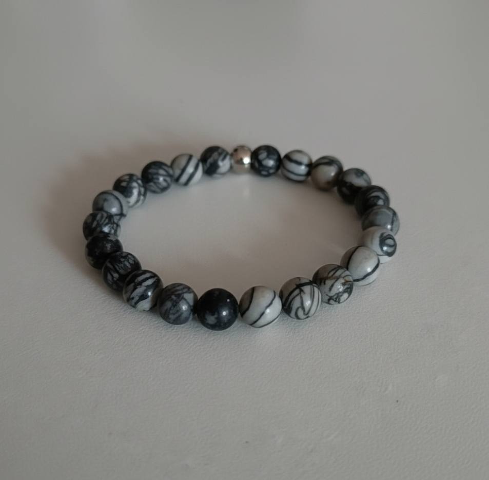 Bracelet Homme Jaspe Picasso - Stabilité & Créativité | Lithostone Creations