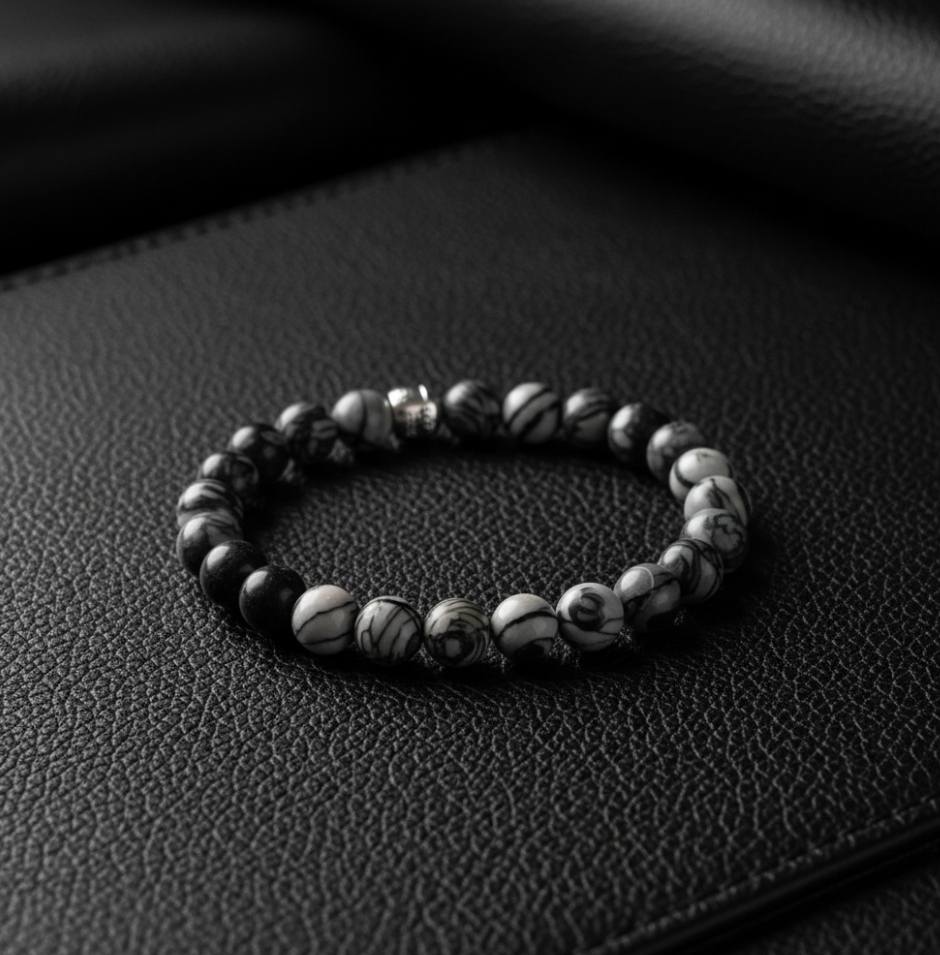 Bracelet Homme Jaspe Picasso - Stabilité & Créativité | Lithostone Creations