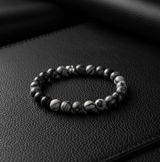 Bracelet Homme Jaspe Picasso - Stabilité & Créativité | Lithostone Creations