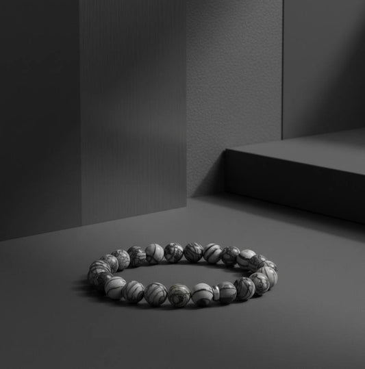 Bracelet Homme Jaspe Picasso - Stabilité & Créativité | Lithostone Creations