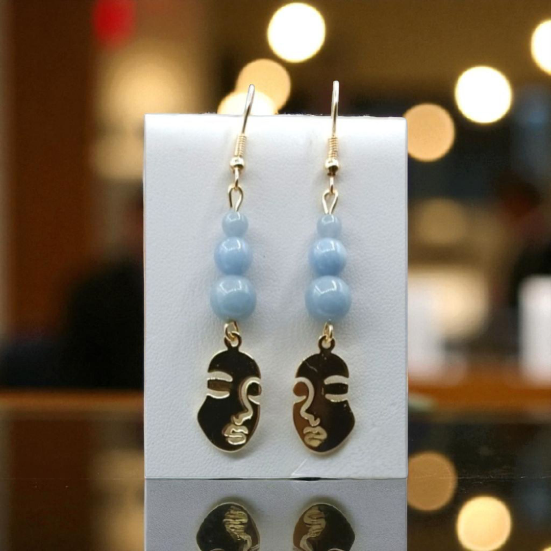 Boucles d'oreilles. Pierres Naturelles Angelite Lithostone Creations
