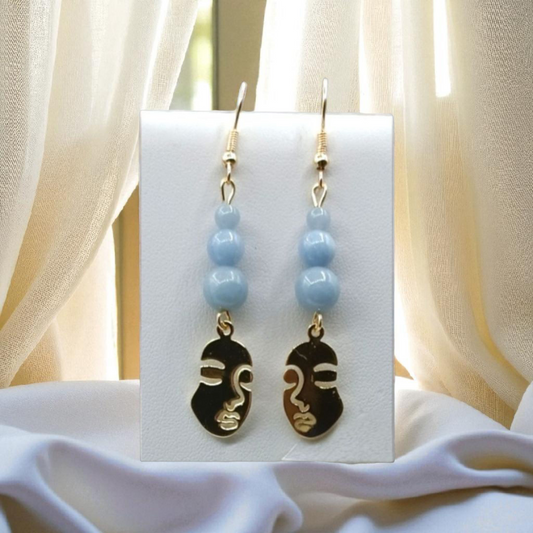 Boucles d'oreilles. Pierres Naturelles Angelite Lithostone Creations