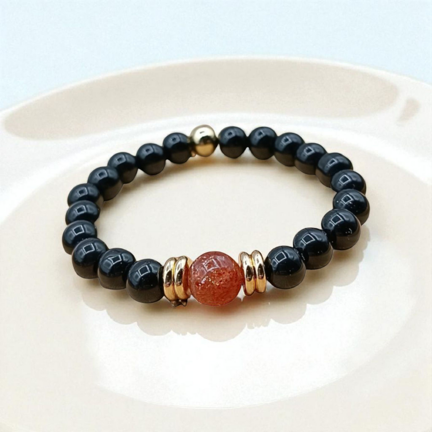 Pierre de Soleil. agate noire Lithostone Creations
