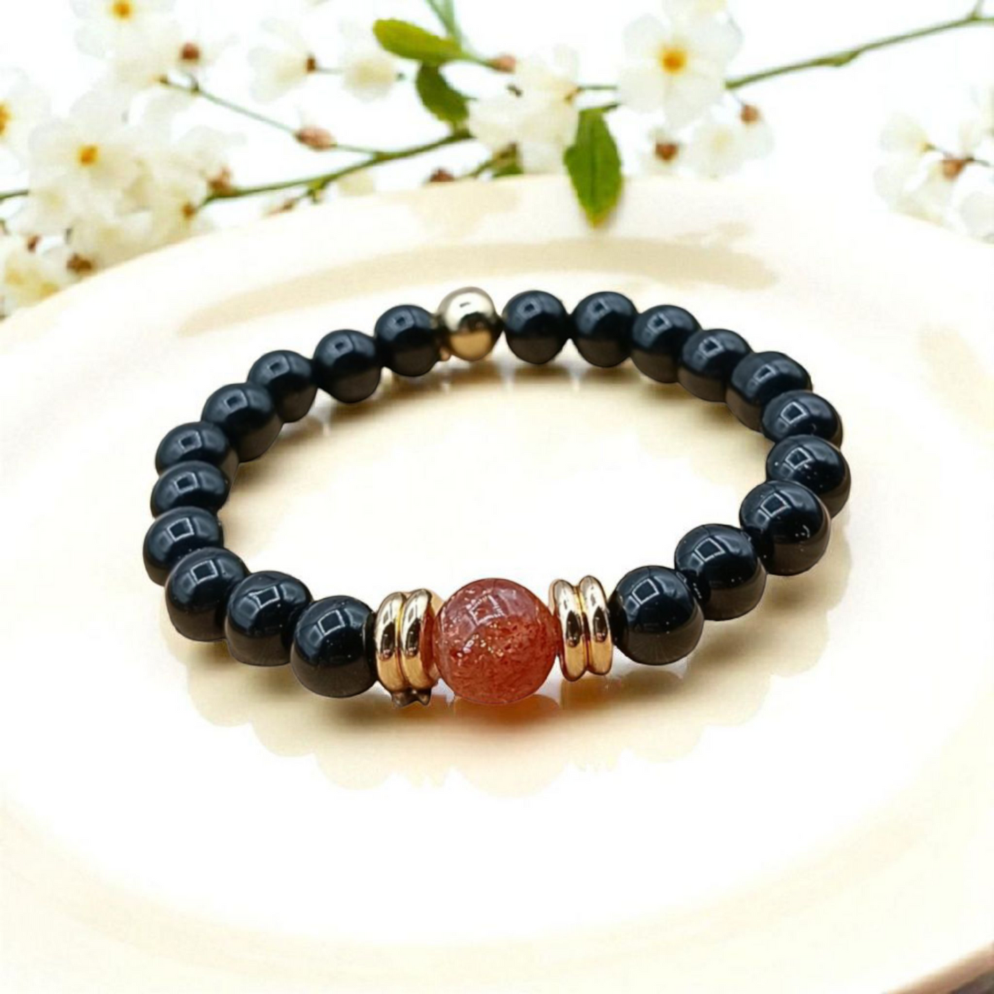 Pierre de Soleil. agate noire Lithostone Creations