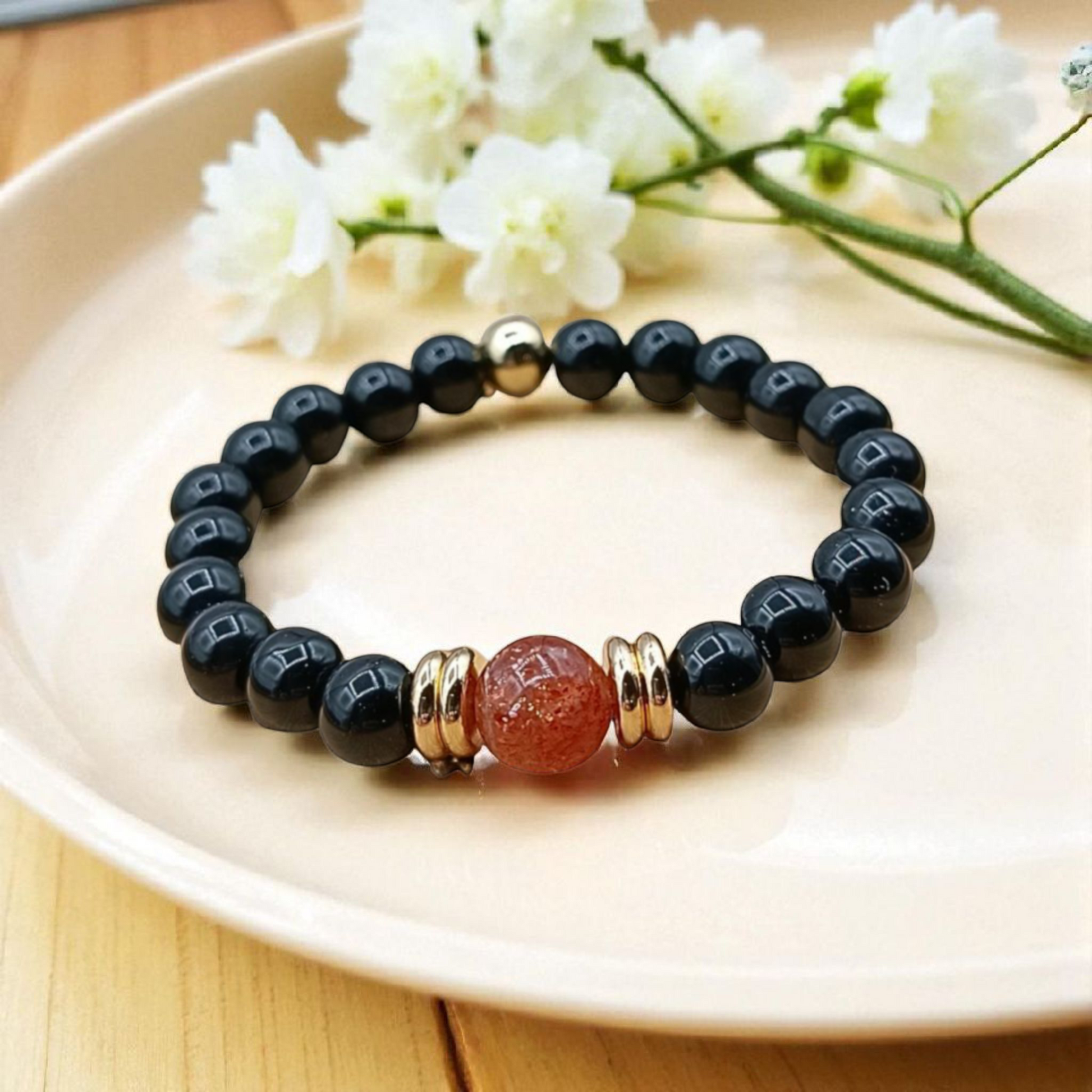 Pierre de Soleil. agate noire Lithostone Creations