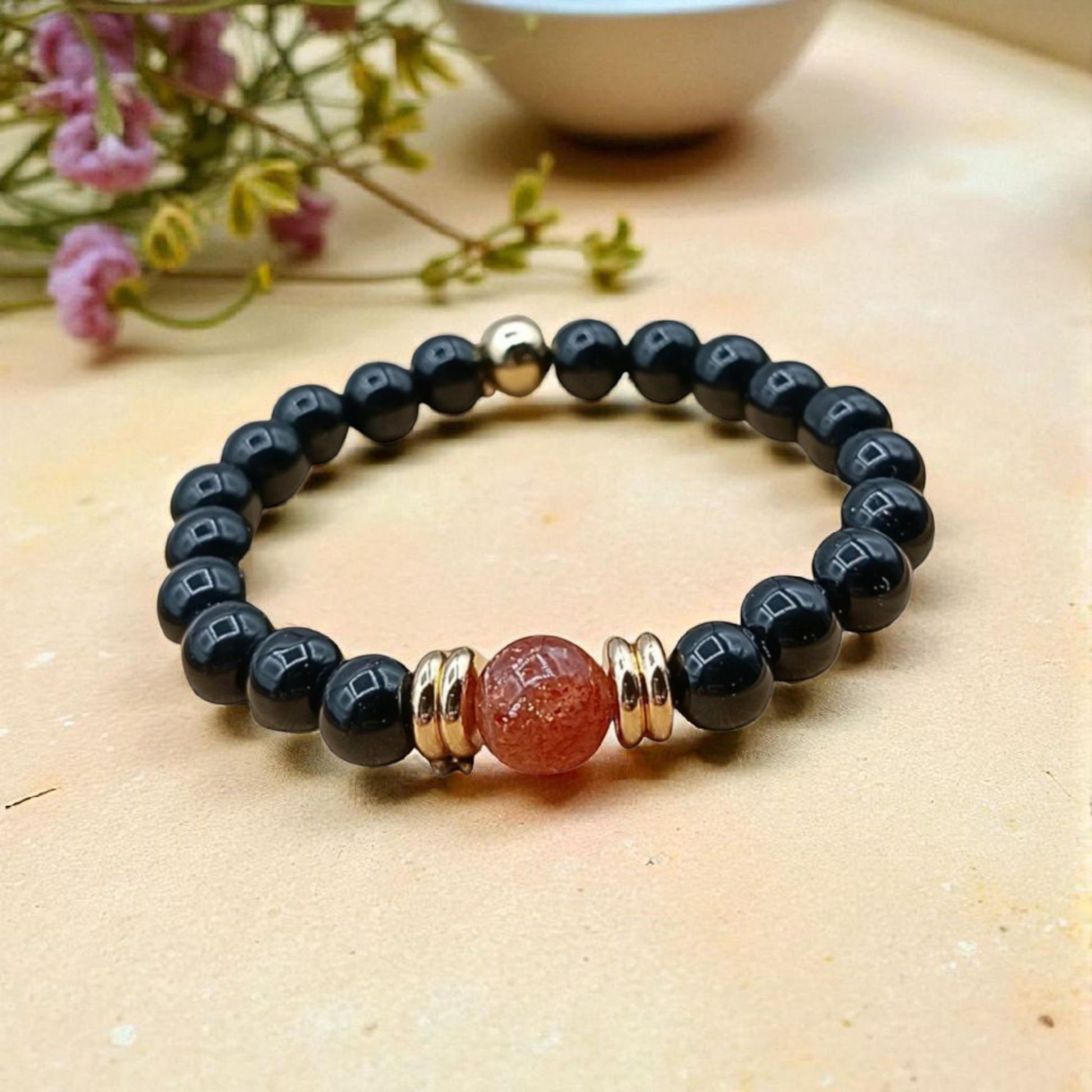 Pierre de Soleil. agate noire Lithostone Creations