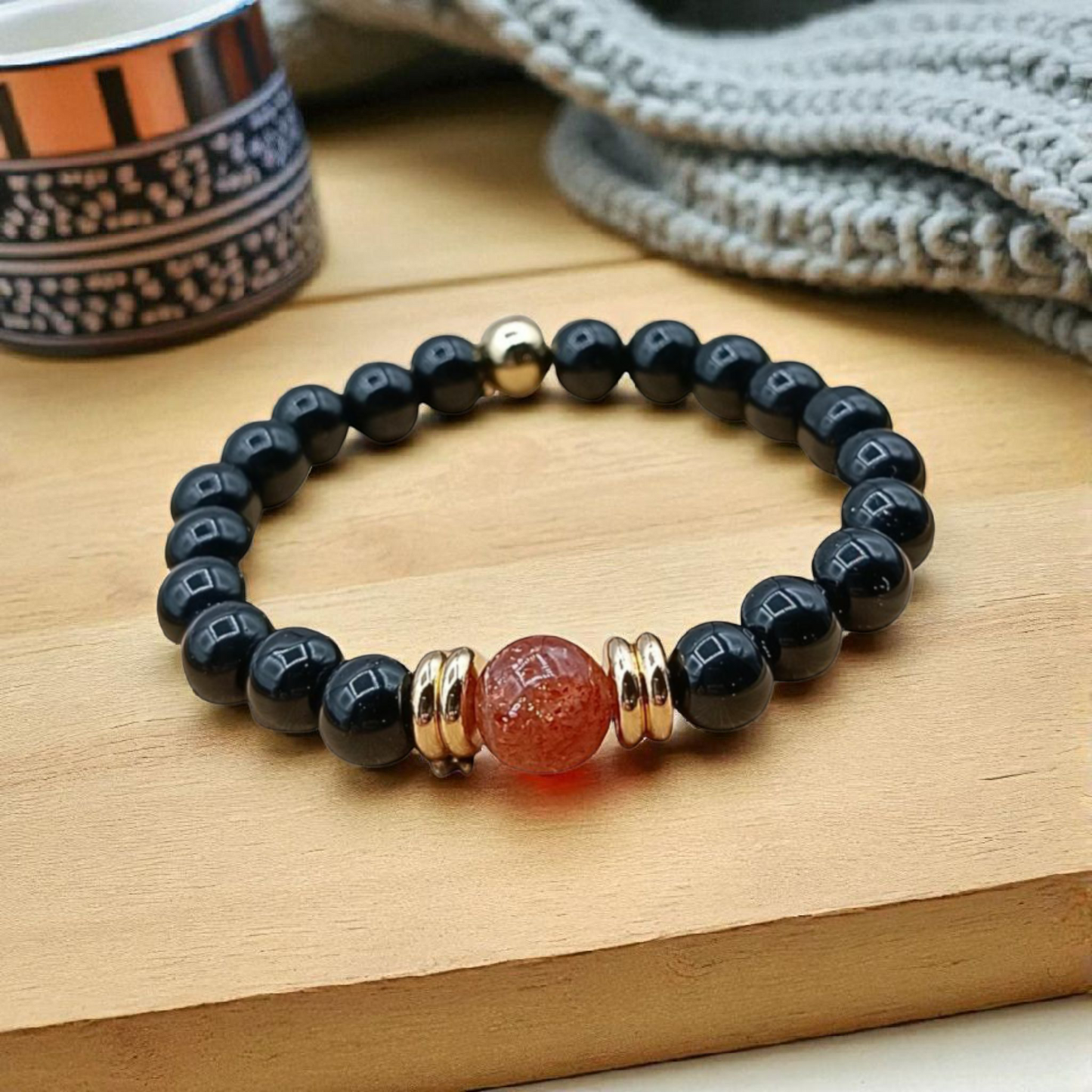 Pierre de Soleil. agate noire Lithostone Creations