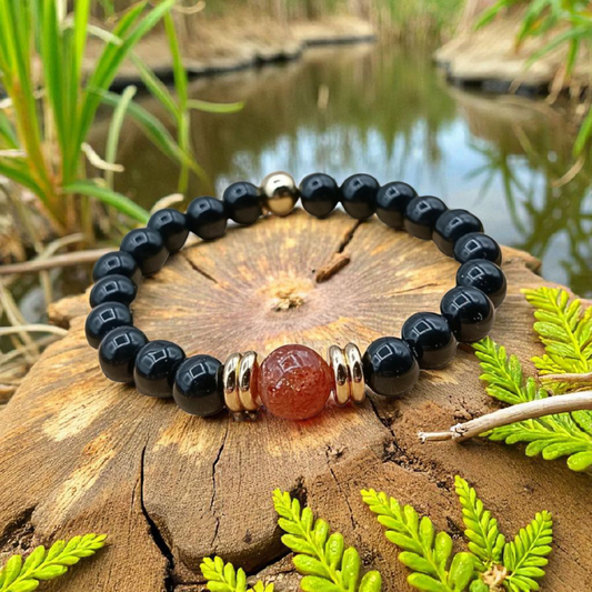 Pierre de Soleil. agate noire Lithostone Creations