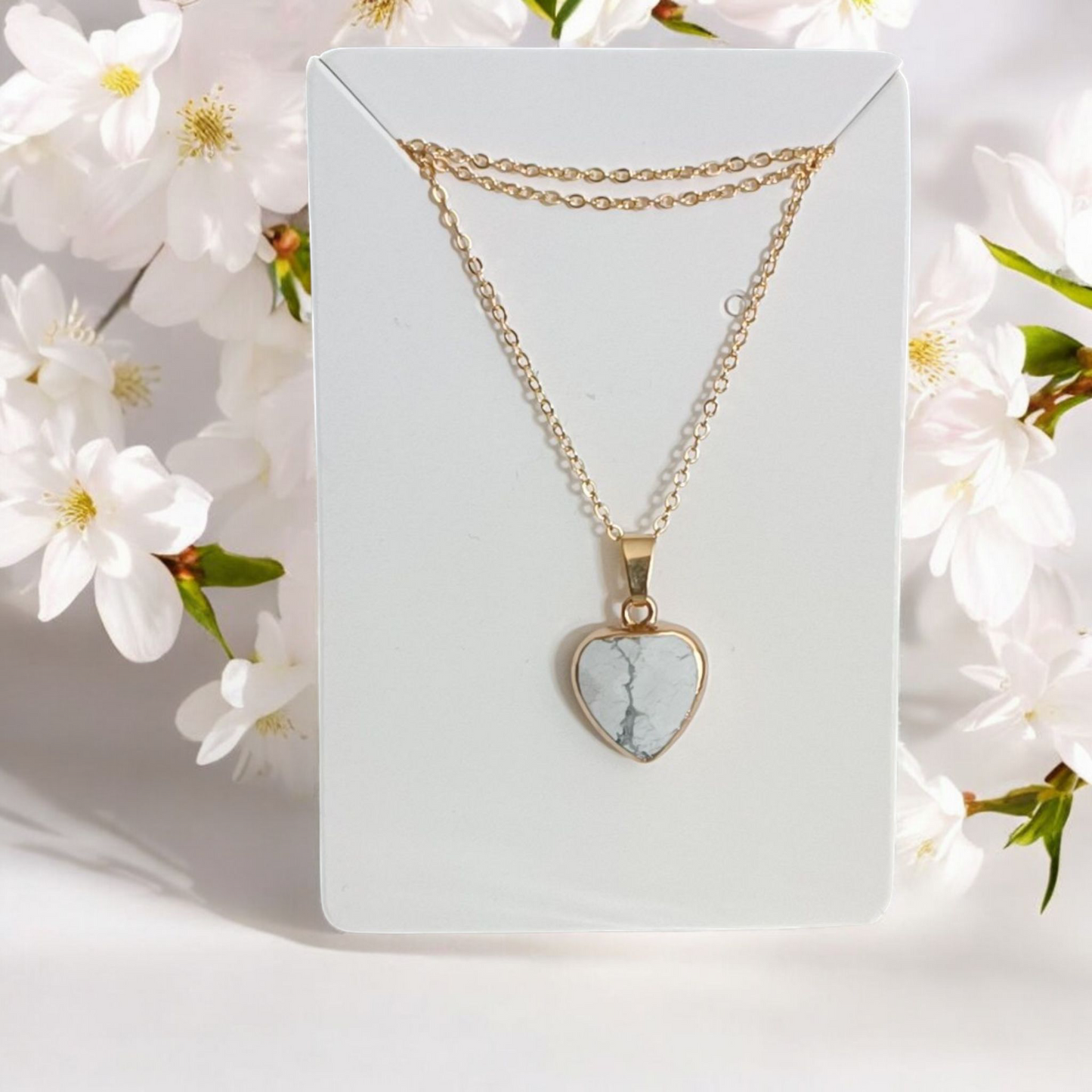 Collier Howlite. Pierre Naturelle Lithostone Créations