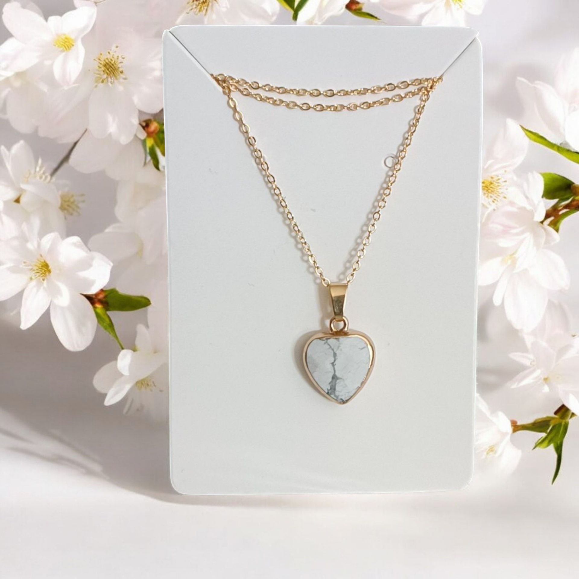 Collier Howlite. Pierre Naturelle Lithostone Créations