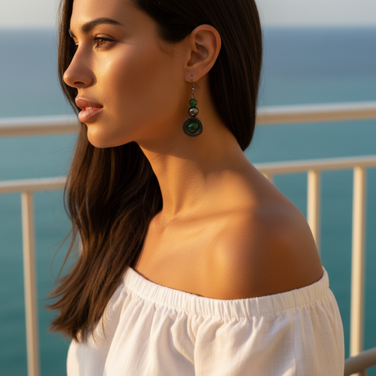Boucles agate mousse femme terrasse