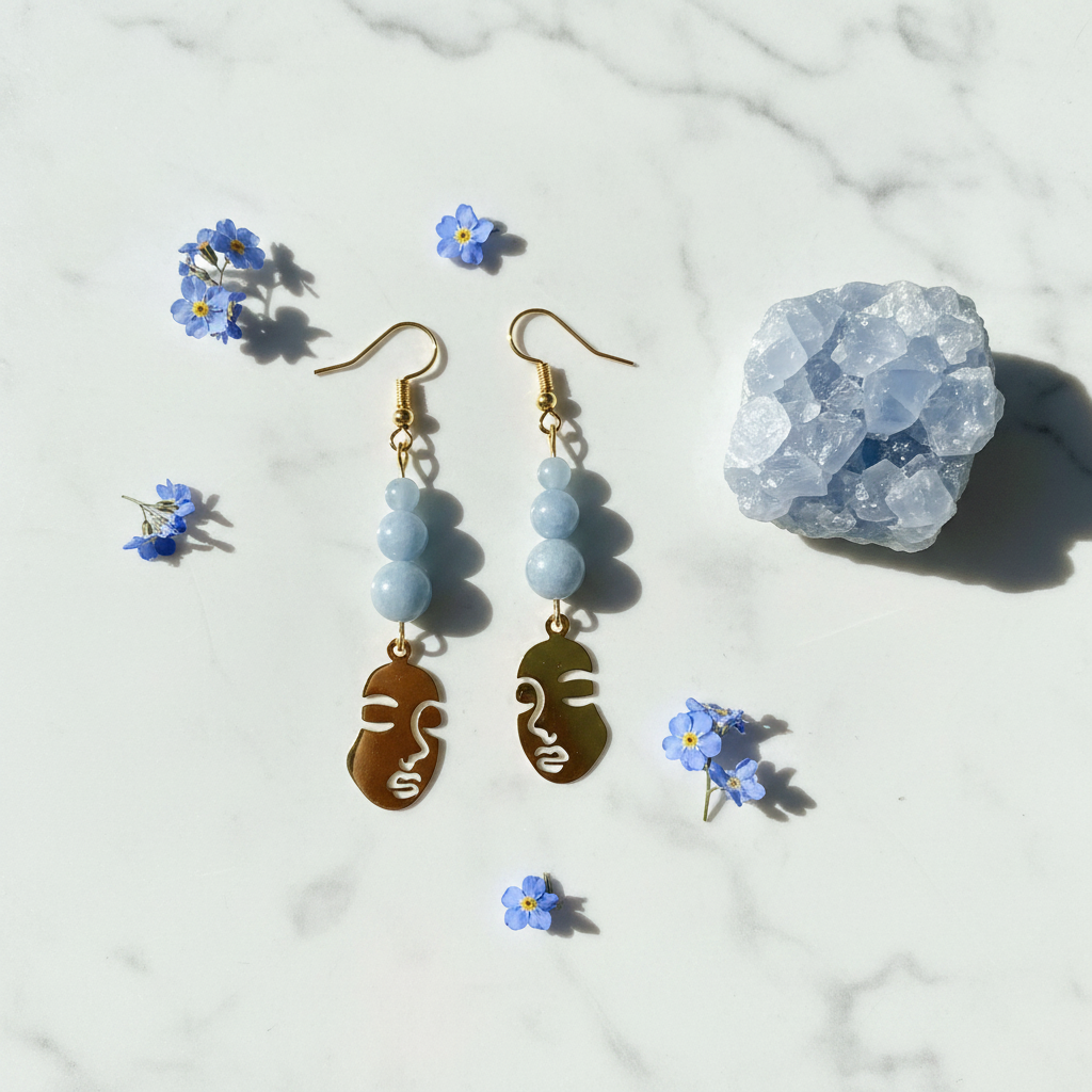 Boucles flat lay marbre