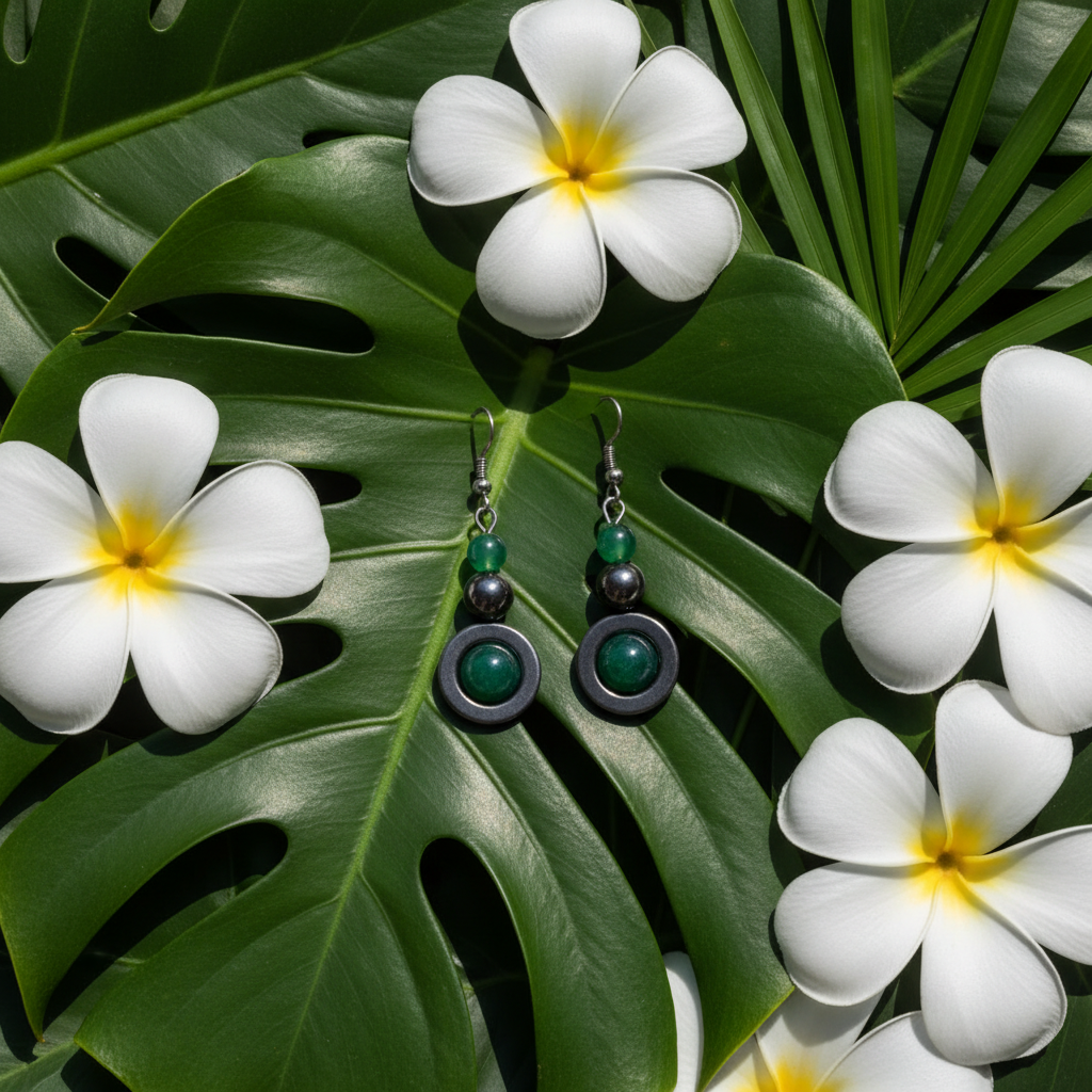 Boucles oreilles fleurs tropicales