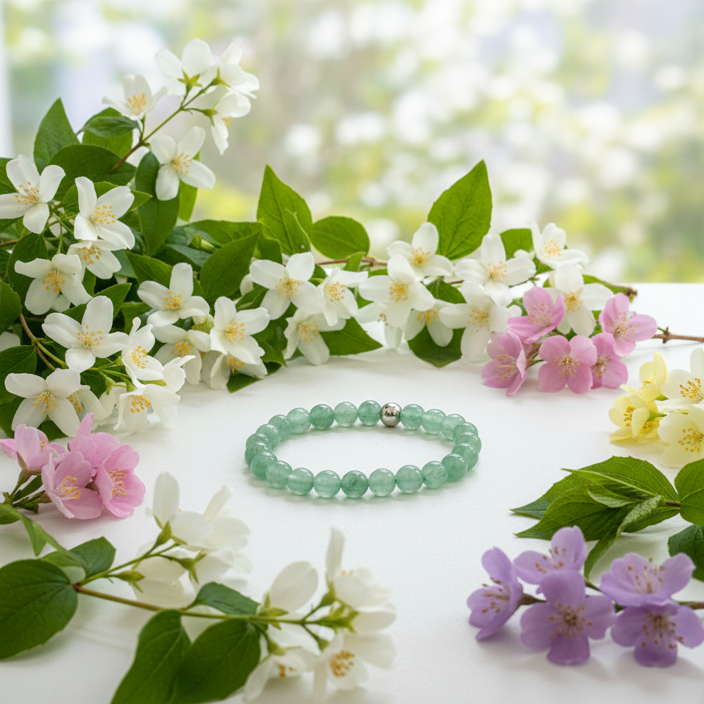 Bracelet aventurine avec jasmin