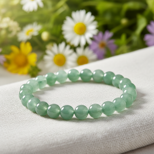 Bracelet aventurine avec marguerites