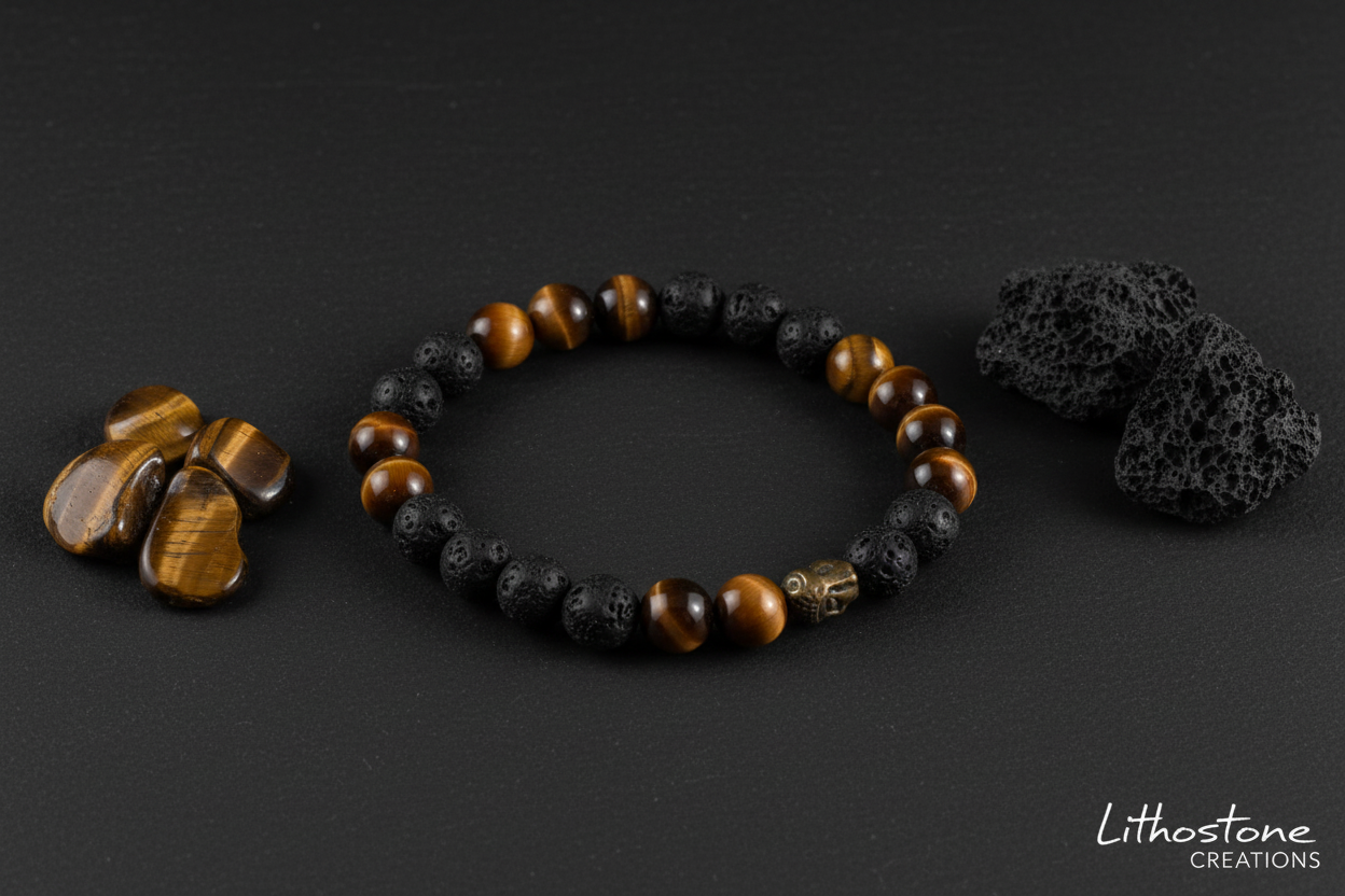 Bracelet et pierres ardoise