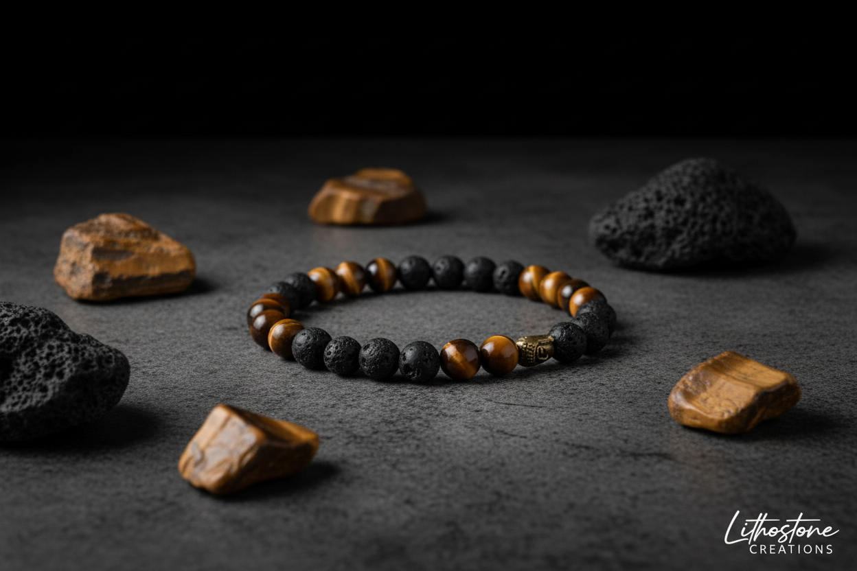 Bracelet et pierres béton