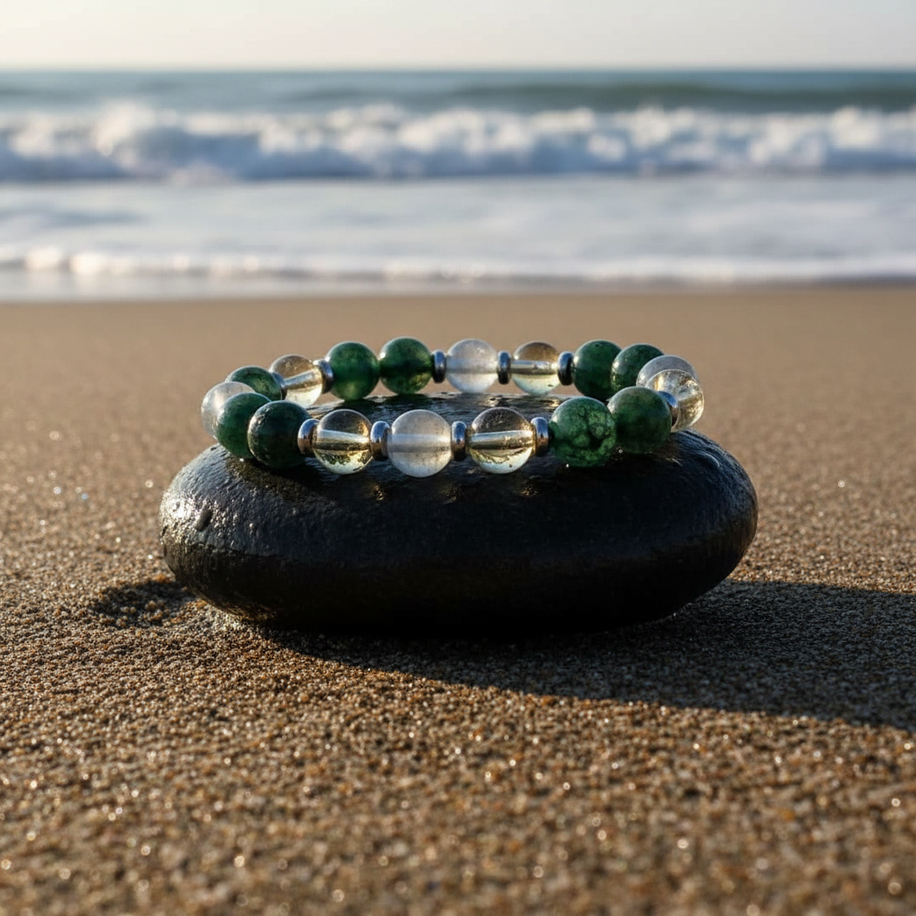 Bracelet galet bord de mer réaliste