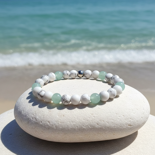 Bracelet galet vagues