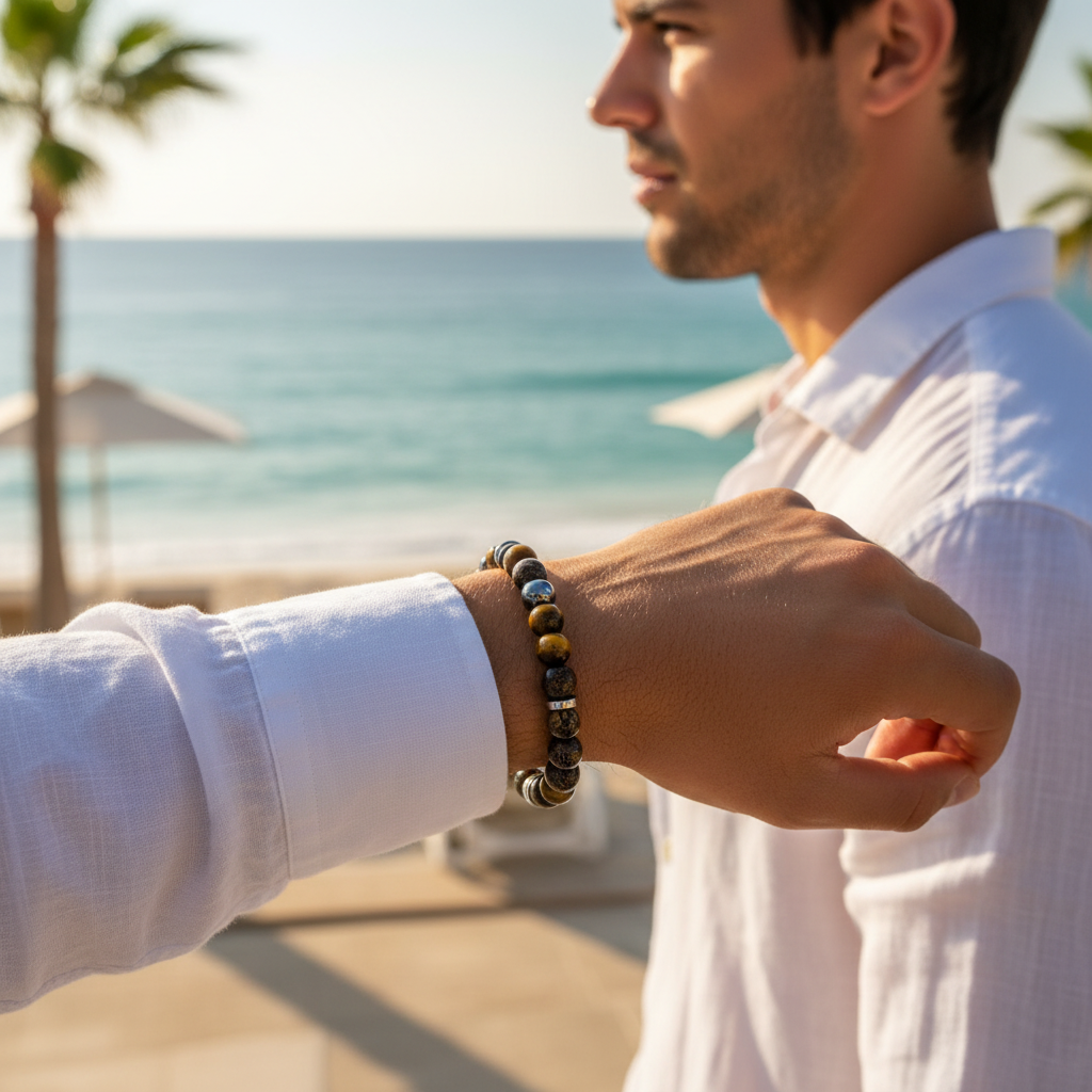 Bracelet homme terrasse plage