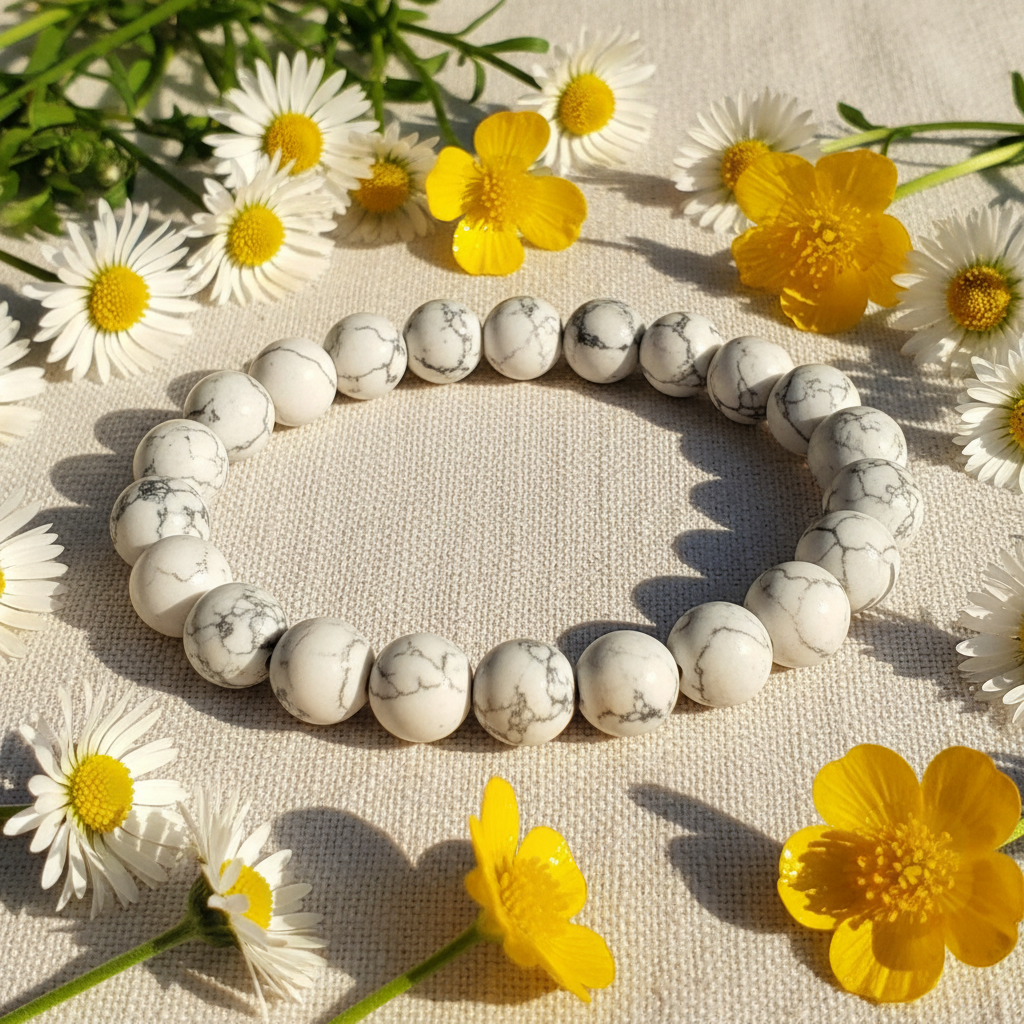 Bracelet howlite ultra réaliste