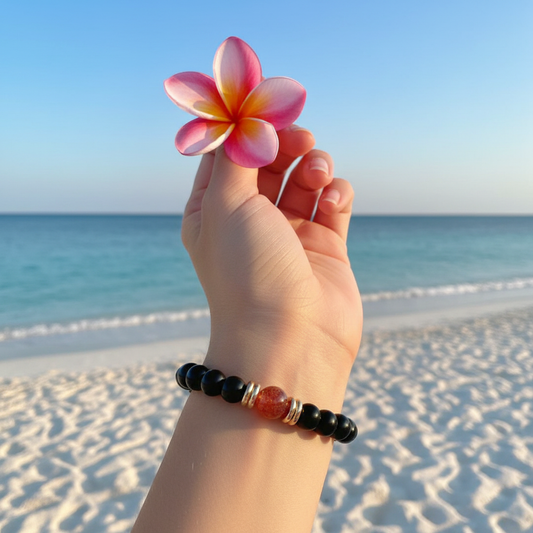 Bracelet poignet fleur tropicale