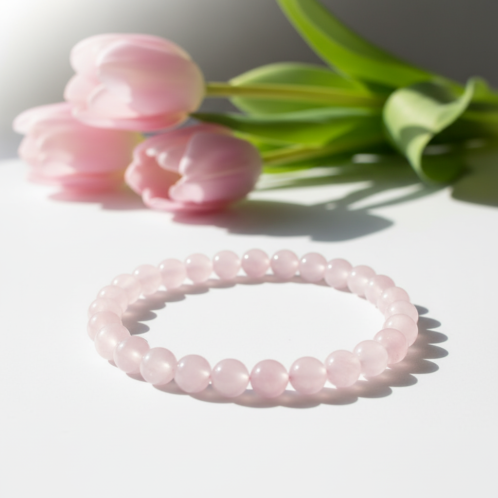 Bracelet quartz rose - tulipes