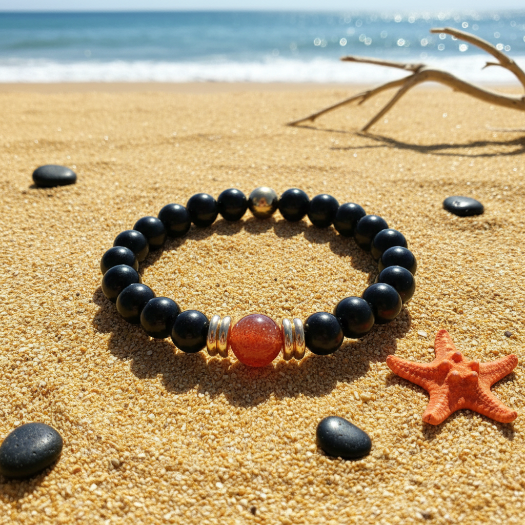 Bracelet sable galets étoile