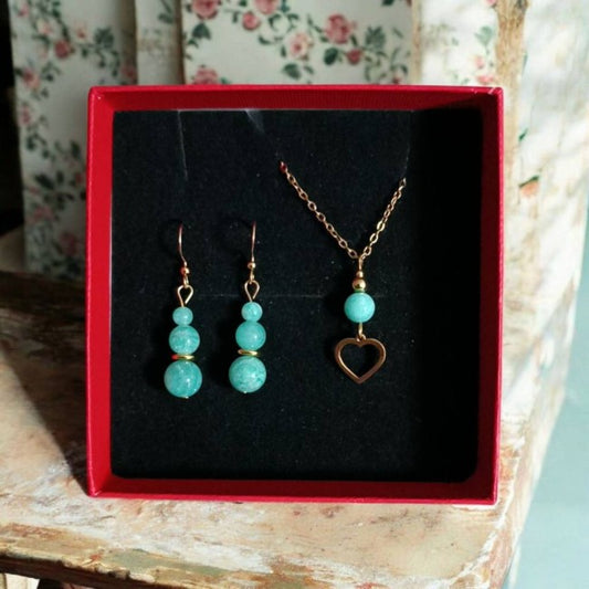 Amazonite.  Pierres Naturelles. Collier fait à la main. Cadeaux. Bijoux Créateur. . Lithothérapie.