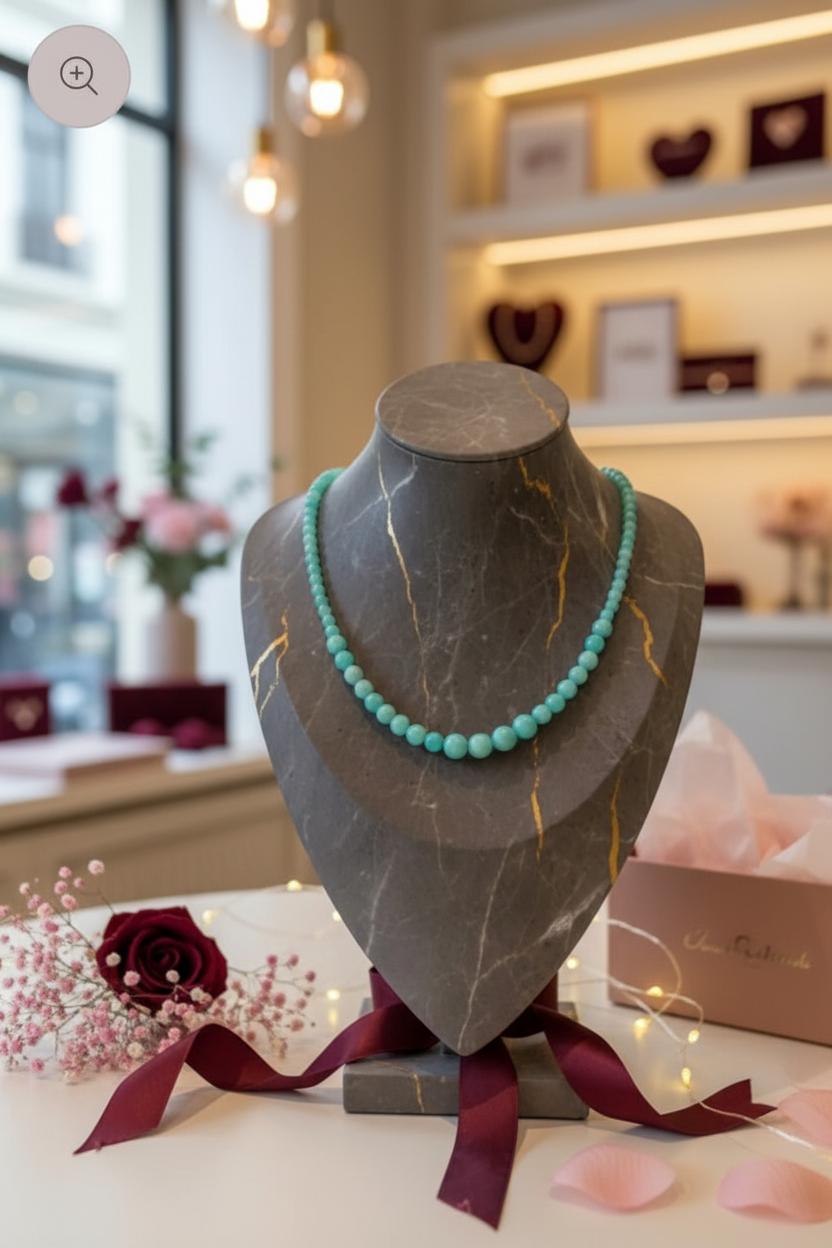 Collier amazonite - boutique Saint-Valentin chic
