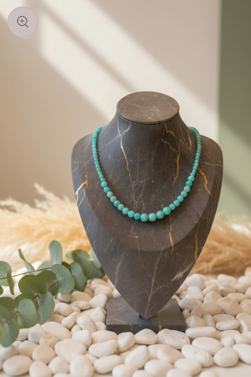 Collier amazonite - fond naturel spa