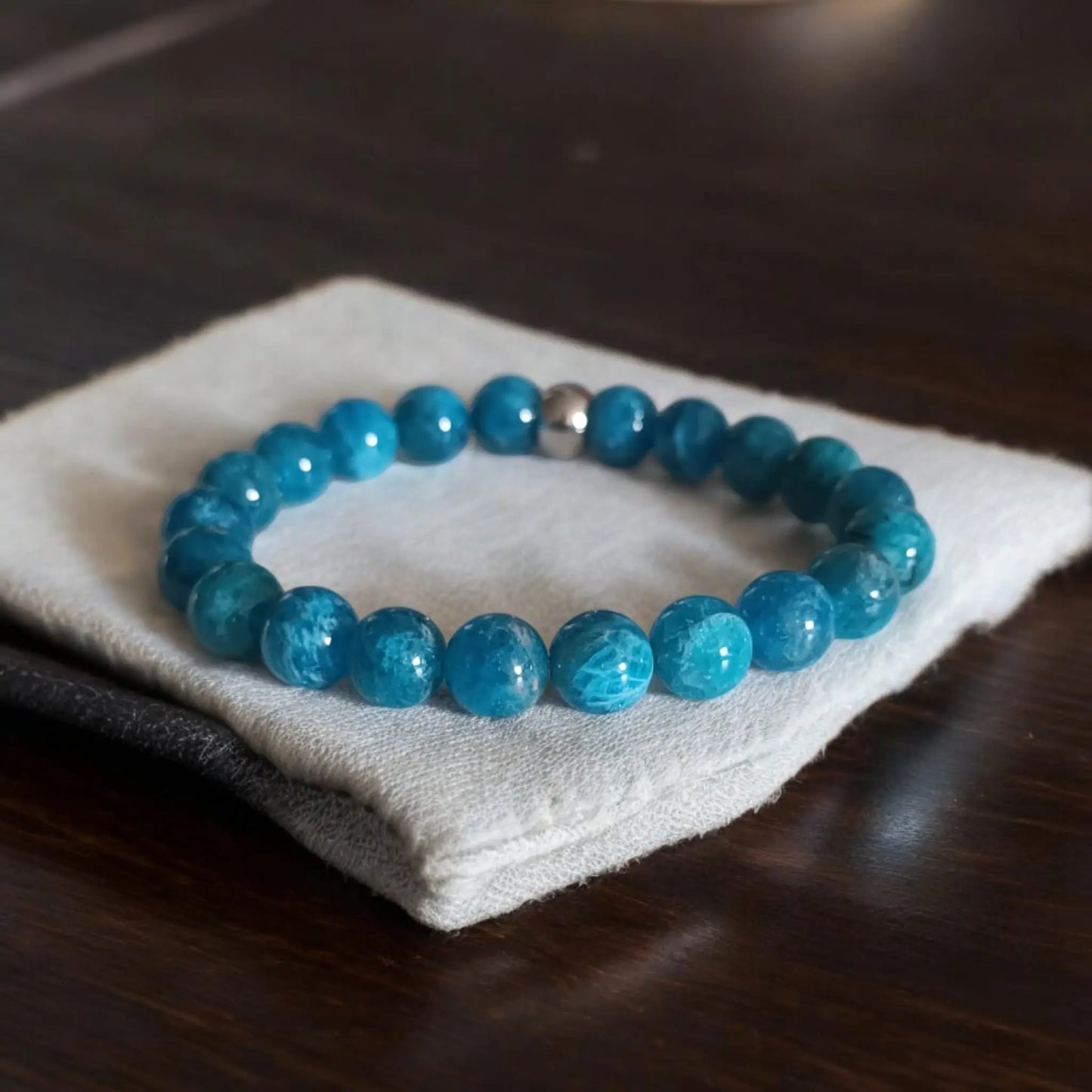 Bracelet Femme Apatite – Clarté & Motivation | Pierres Naturelles Fait Main Lithostone Creations