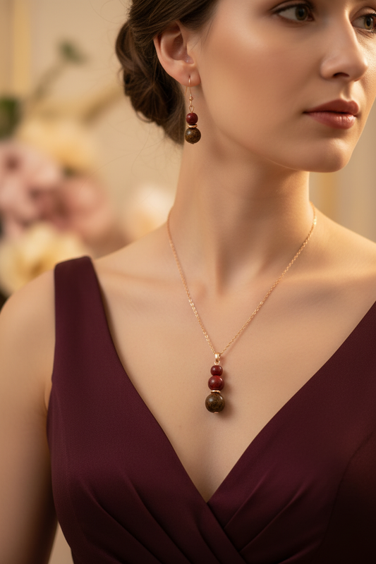 Femme tenue de soirée avec parure 1