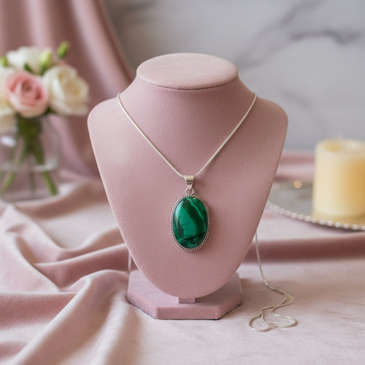 Malachite velours rose chic