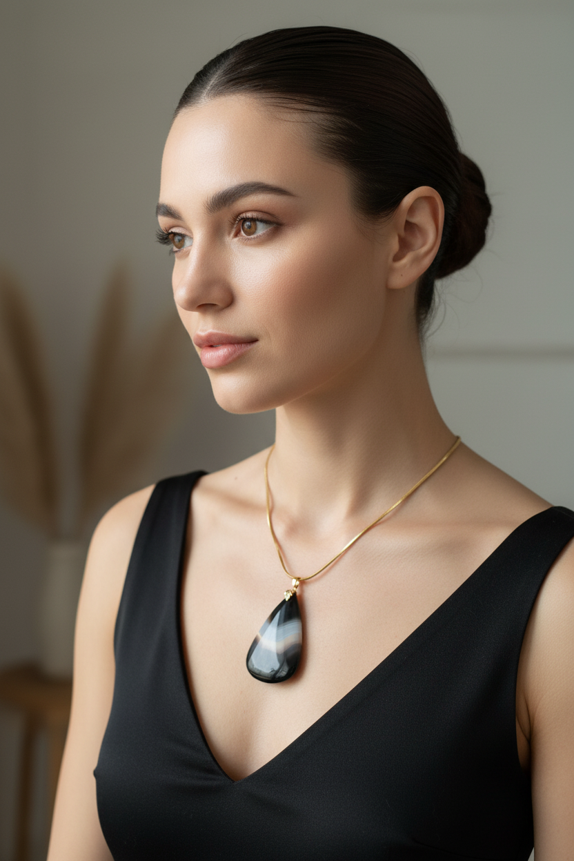 Pendentif au creux du cou