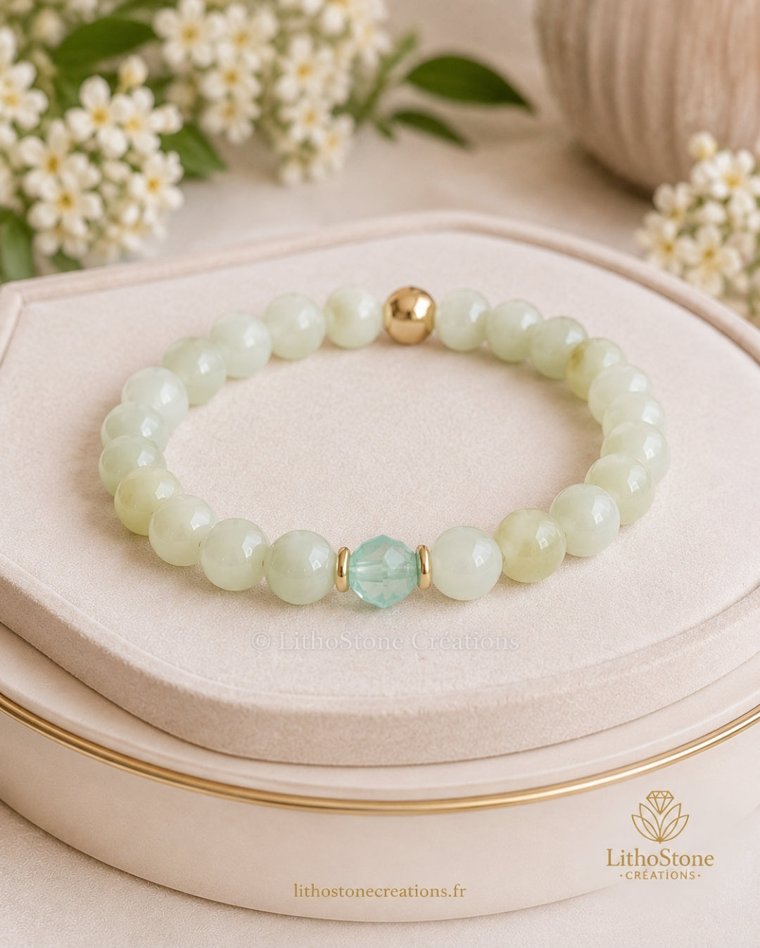 Bracelet Serpentine & Fluorite - Pierre Naturelle - Lithostone Créations