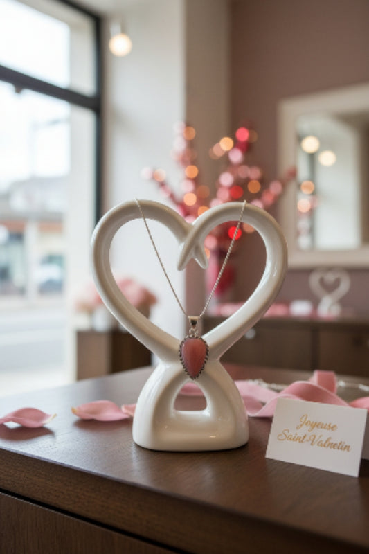 Collier. Pendentif Quartz rose.