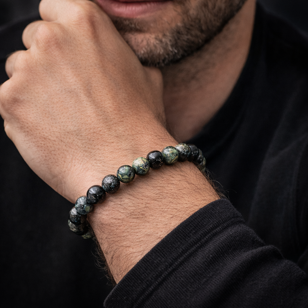 🌿 Bracelet fait main en Pierres Naturelles – Jaspe Kambaba